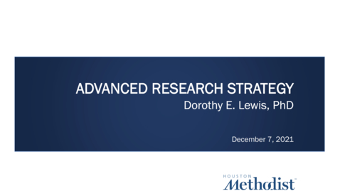 Thumbnail for entry Advanced NIH Research Strategy 12.07.21