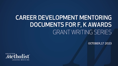 Thumbnail for Career Development Mentoring Documents for F, K Awards 10.17.23