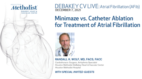 Thumbnail for  Minimaze Vs. Catheter Ablation for Treatment of Atrial Fibrillation