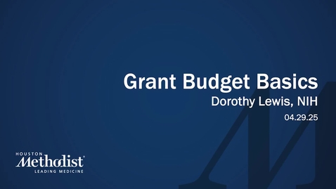 Thumbnail for 04.29.25 Grant Budget Basics