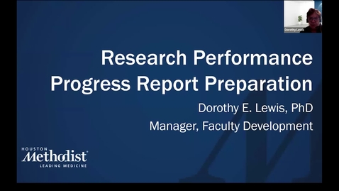 Thumbnail for 12.3.24 NIH Research Performance Progress Reports &quot;RPPR&quot;