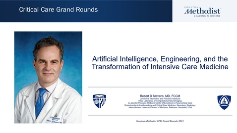 Thumbnail for entry Critical Care Grand Rounds- 12.10.21:  Artificial Intelligence, Engineering, and the Transformation of Intensive Care Medicine