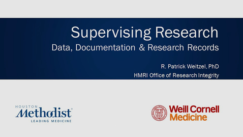 Thumbnail for Supervising Research Data 05.17.22