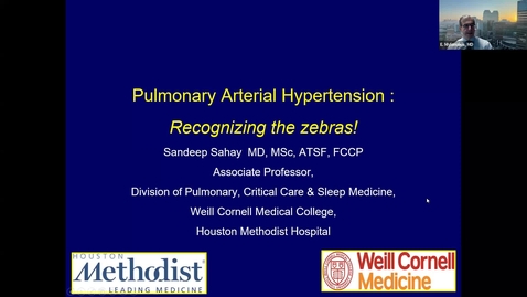 Thumbnail for entry Medicine Grand Rounds with Sandeep Sahay, MD, MSc, Pulmonary Arterial Hypertension Recognizing the zebras!