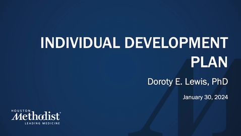 Thumbnail for entry 01.30.24 Individual Development Plan