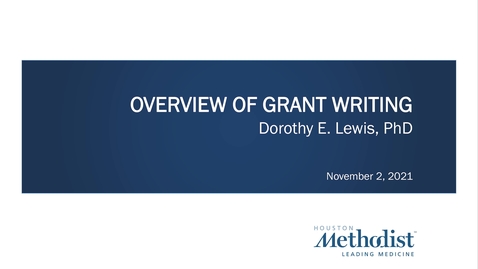 Thumbnail for entry Introduction to NIH Grant Components 11.02.21