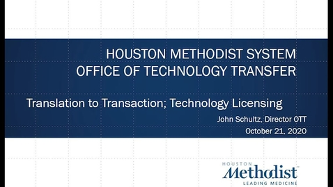 Thumbnail for entry 10-Translation to Transaction: Technology Licensing 10.21.20