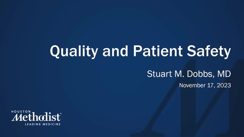 Thumbnail for Education Series 20: 11.17.23 - Patient Safety