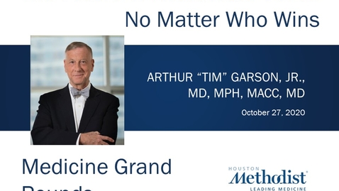 Thumbnail for Future of Healthcare Costs with Tim Garson, Jr,  MD, MPH  10.27.20