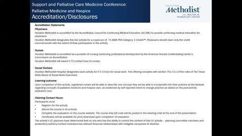 Thumbnail for Hospice and Palliative Care