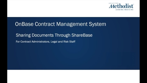 Thumbnail for OnBase Sharing Documents Through ShareBase Module 7