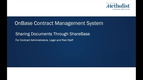 Thumbnail for entry OnBase Sharing Documents Through ShareBase Module 7
