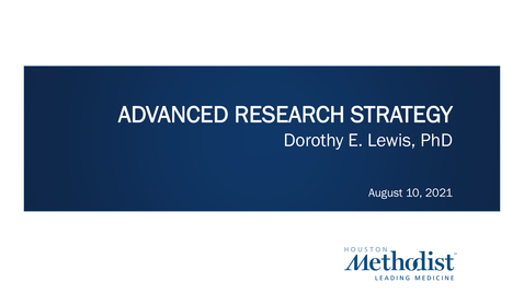 Thumbnail for entry Advanced NIH Research Strategy 08.10.21