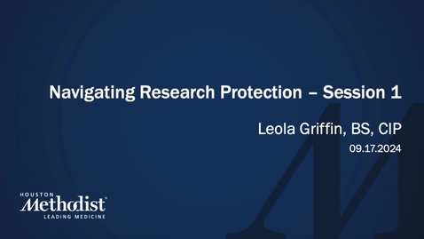 Thumbnail for 09.17.24 Navigating Research Protections Series – Session 1
