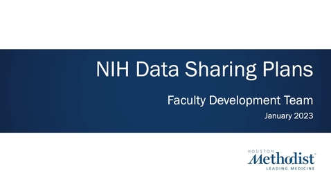 Thumbnail for entry How to Develop a Data Sharing Plan