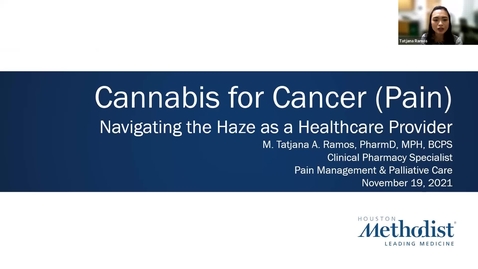 Thumbnail for Cannabis for Cancer Pain Navigating the Haze as a Healthcare Provider - 11.19.21