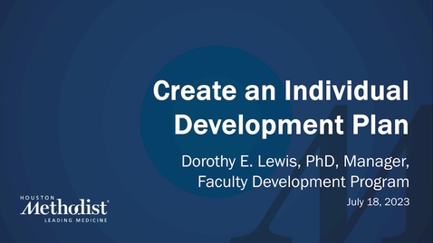 Thumbnail for 07.18.23 Create an Individual Development Plan