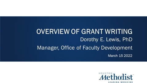 Thumbnail for Intro to Components of  an NIH Grant-How to Use NIH RePORTER 03.15.22