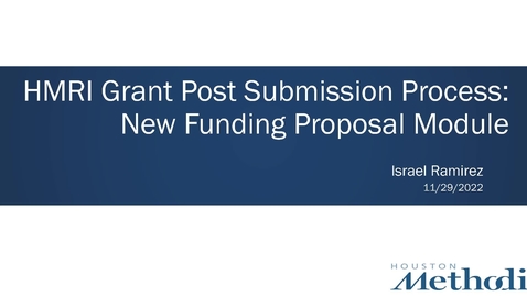 Thumbnail for entry 11.29.2022 Grant Submission Process – Post Awards