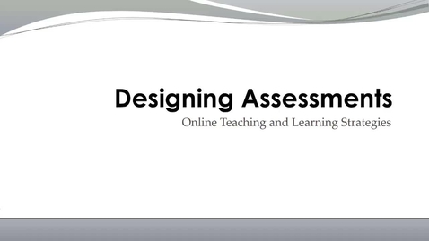 Thumbnail for entry Designing Assessments