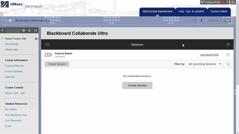 Thumbnail for Attending a Blackboard Collaborate Ultra Session