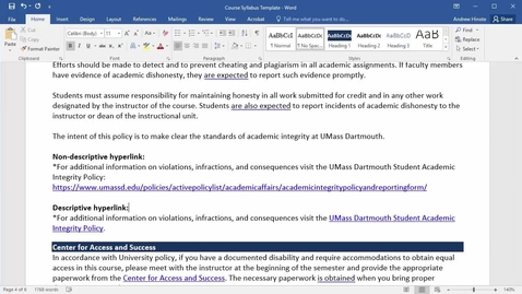 Thumbnail for Creating Descriptive Hyperlinks