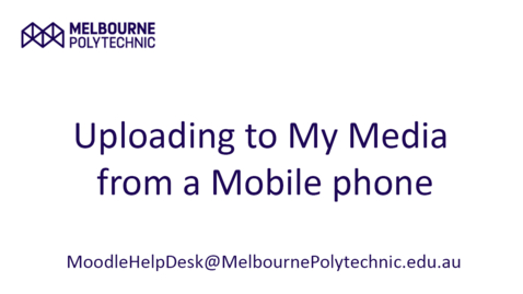 Thumbnail for Uploading to My Media from a Mobile phone