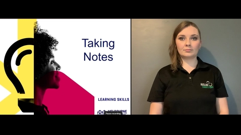 Thumbnail for Video 13 - Taking Notes