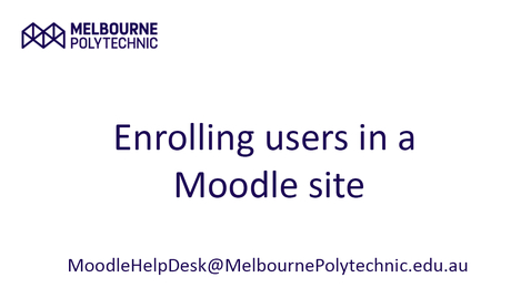 Thumbnail for How to Enrol Users in a Moodle Site