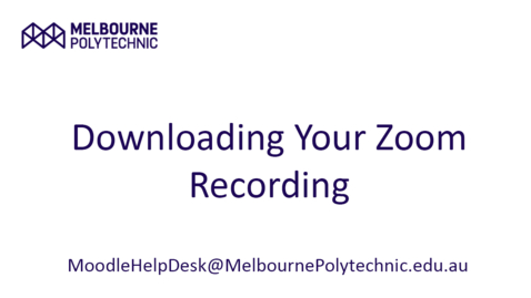 Thumbnail for entry Downloading Your Zoom Recording