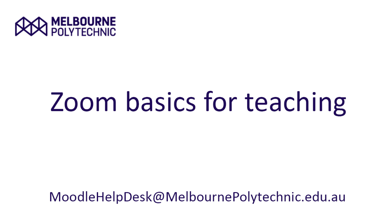 Zoom basics for teaching