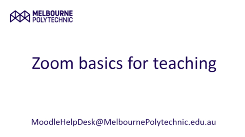 Thumbnail for Zoom basics for teaching
