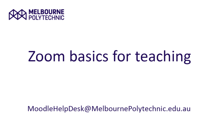Zoom basics for teaching