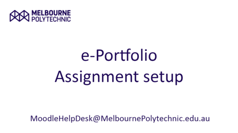 Thumbnail for e-Portfolio - Assignment setup