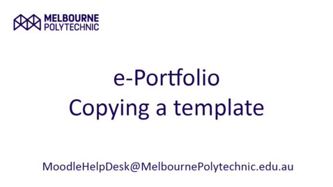 Thumbnail for e-Portfolio - Copying a template