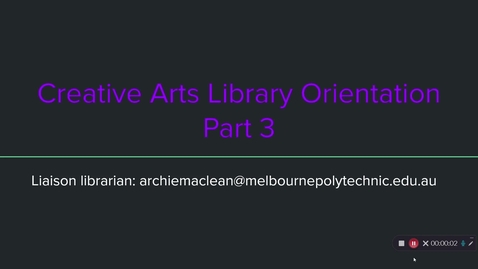 Thumbnail for entry Library Guide for Creative Arts Part 3 of 3