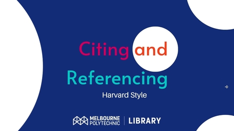 Thumbnail for Citing and Referencing