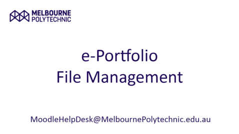 Thumbnail for e-Portfolio - File management