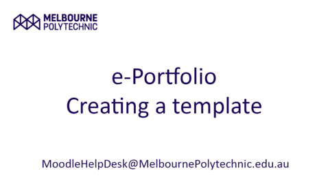 Thumbnail for entry e-Portfolio - Creating a template
