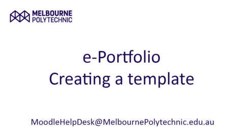 Thumbnail for e-Portfolio - Creating a template