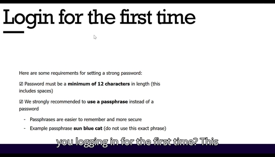 Student - Login for the first time
