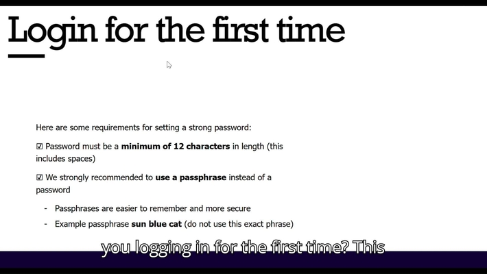 Student - Login for the first time