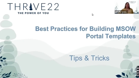 Thumbnail for Best Practices for Building MSOW Portal Templates