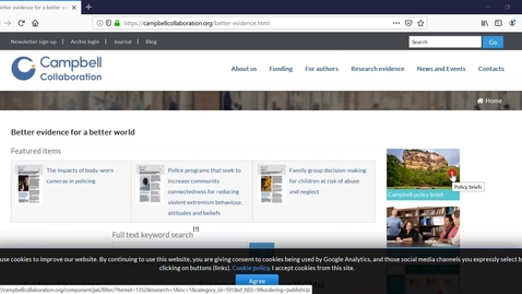 Thumbnail for Extra credit Evidence based resources Campbell Collaboration 