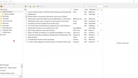 Thumbnail for entry Zotero Changing the Order of the Fields that Display in the Center Pane