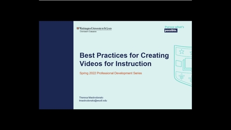 Thumbnail for Best Practices for Creating Videos for Instruction
