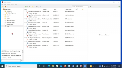 Thumbnail for Zotero Trash Folder