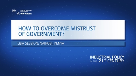 Thumbnail for entry Q&amp;A: How to overcome mistrust of government?