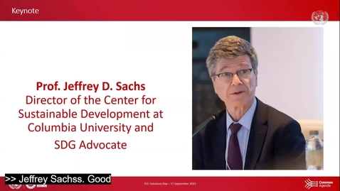 Thumbnail for entry Jeffrey Sachs | Opening Remarks at TES Solutions Day