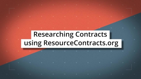 Thumbnail for Researching Contracts using ResourceContracts.org
